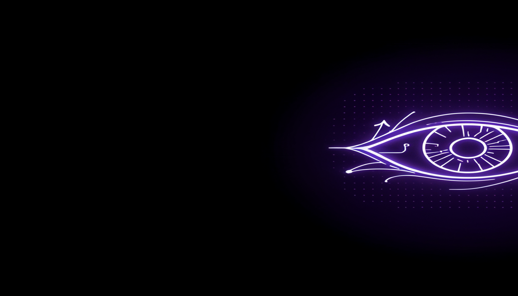 Another Note — a watchful shinigami eye rendered in glowing lines, with teal and crimson signal accents